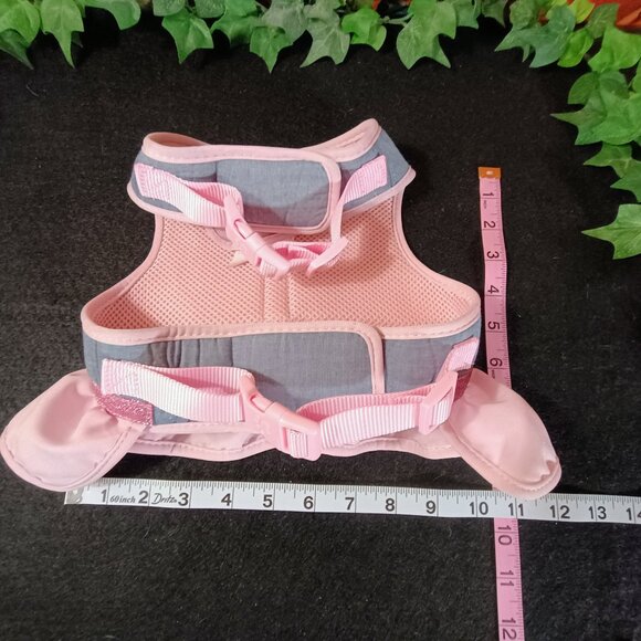 Top Paw M Gray & Pink Glitter Bow Dog Harness Dress Vest - Picture 2 of 4